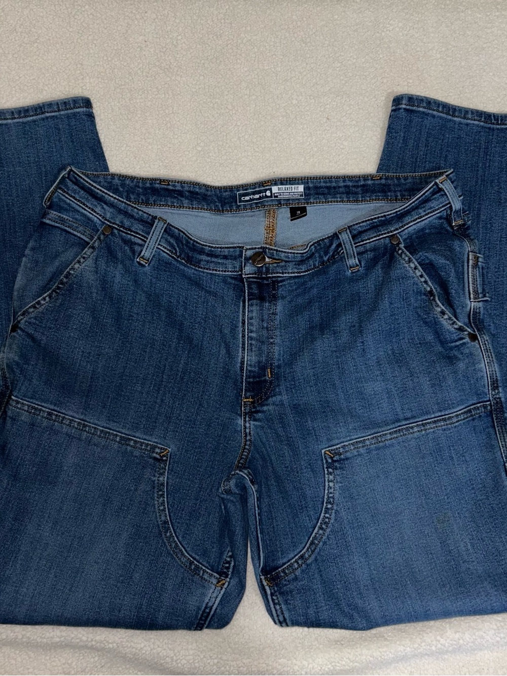Carhartt Women’s Relaxed Fit Jeans Size 18 Tall Blue Wash BD6110-H87